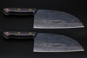 Double Black Set – two hand-forged cooking knives – black